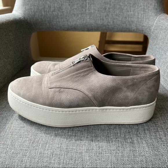 Vince Warner Nubuck zipper accent platform shoes size 7.5 - Picture 3 of 7